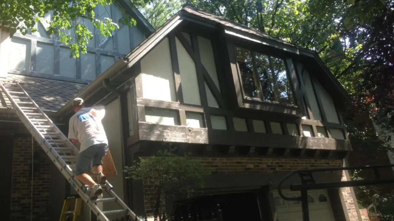 Fresh exterior repaint of an Overland Park Kansas home